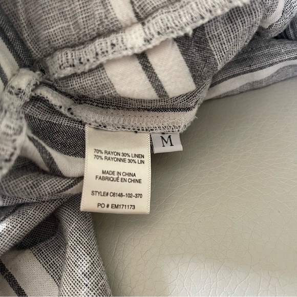 Cloth & Stone Gray Striped Sleeveless Jump Suit linen blend size medium NWT - Picture 5 of 14